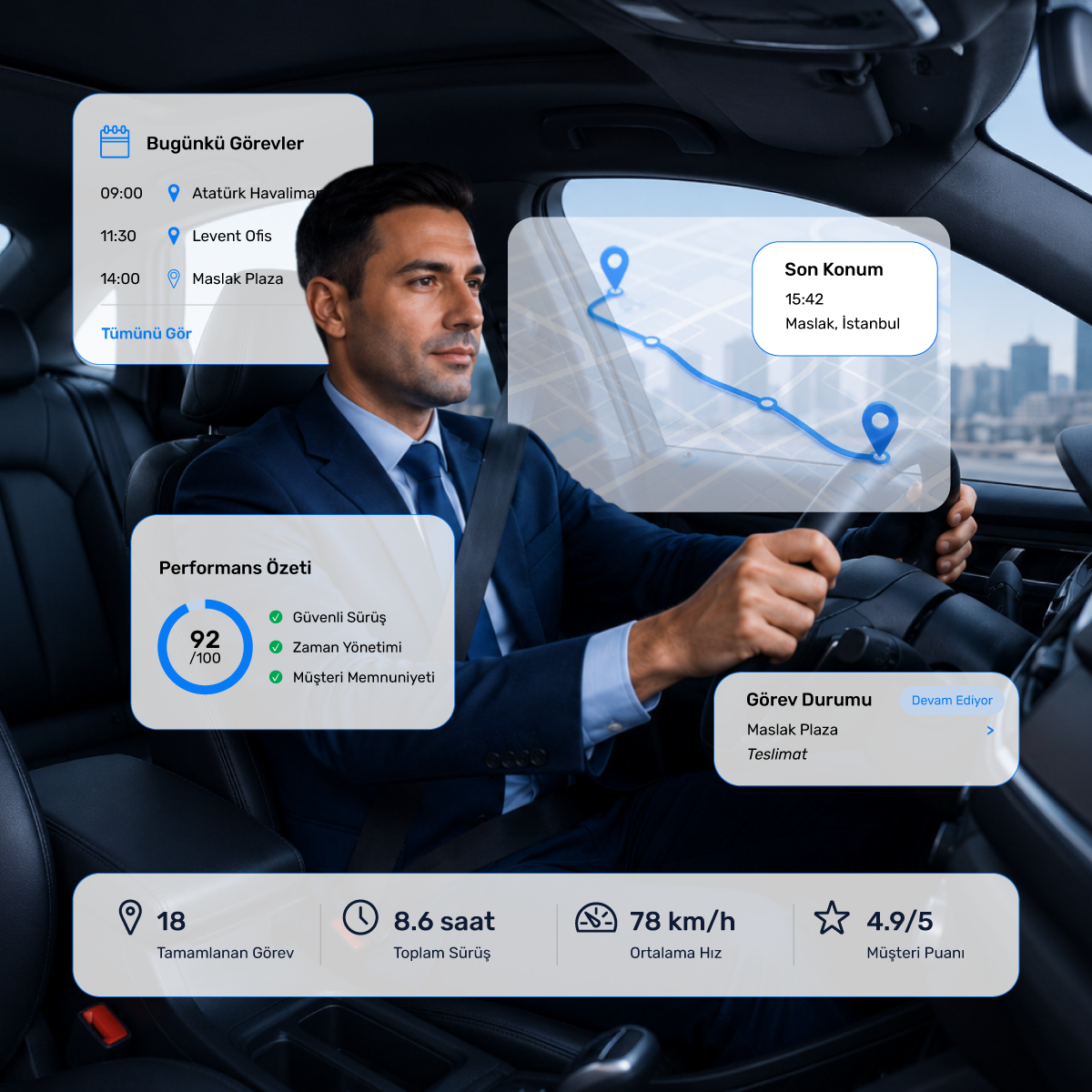 iFilo Drive - Sürücülü Araç Yönetimi paneli